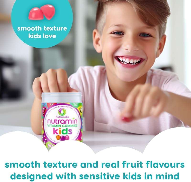 Nutracelle NUTRAMIN Sugar-Free, Allergen-Free 100% Vegan Gummy Multivitamins for Kids - Great Tasting Natural Gummies Your Kids Will Love - 90 Count Bottle - Image 10