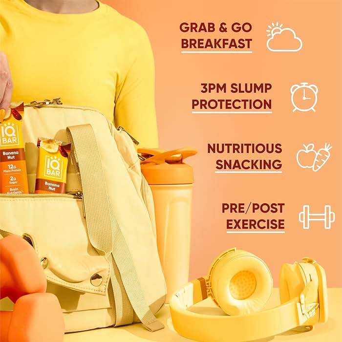 IQBAR Clean Plant Protein Bars - Banana Nut - 12 Count - Keto, Vegan, High Fiber, Gluten and Dairy Free, Low Sugar Snack - Brain and Body Nutrients for Focus, Energy, Meal Replacement - Image 6