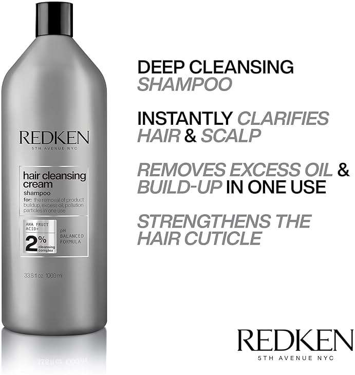 Redken Detox Hair Cleansing Cream Clarifying Shampoo For All Hair Types - Removes Buildup and Strengthens Hair Cuticle - Image 3