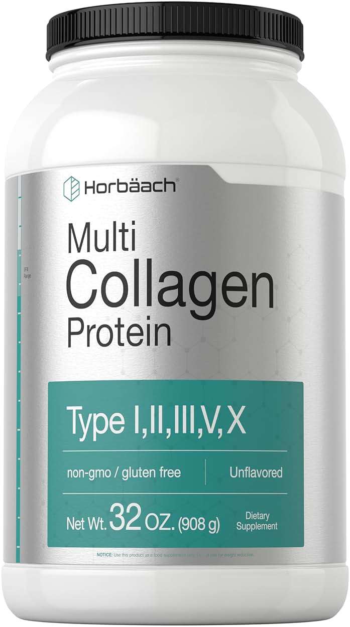 Horbaach Multi Collagen Protein Powder 32 oz | Types I, II, III, IV, V, VII, VIII, X, XII, and XXII | Grassfed Collagen Peptides | Keto & Paleo Friendly | Unflavored & Gluten Free - Image 1