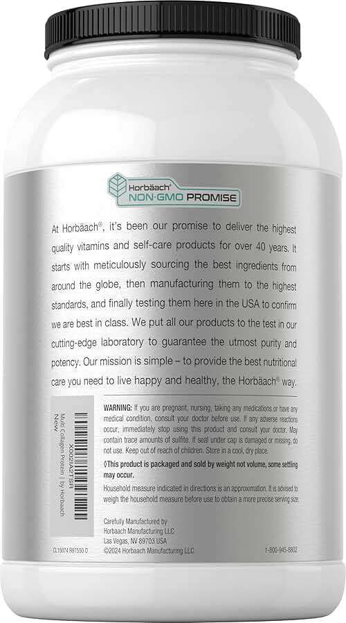 Horbaach Multi Collagen Protein Powder 32 oz | Types I, II, III, IV, V, VII, VIII, X, XII, and XXII | Grassfed Collagen Peptides | Keto & Paleo Friendly | Unflavored & Gluten Free - Image 3