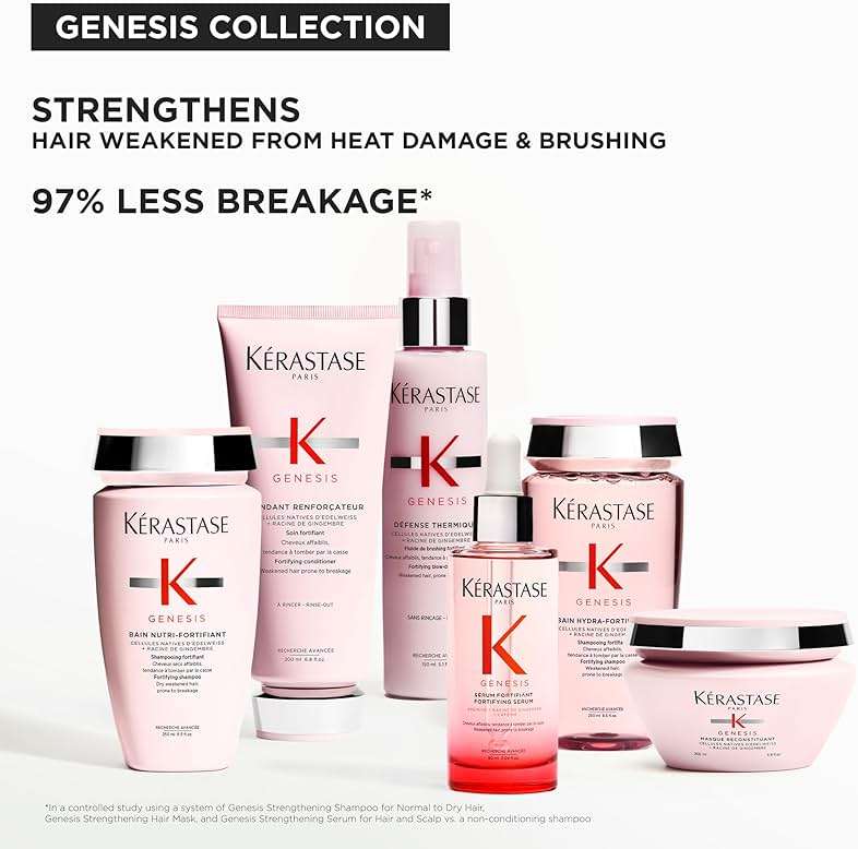 KERASTASE Genesis Hair Mask | Anti-Breakage & Strengthening For Weak or Damaged Hair | Nourishes, Detangles, and Hydrates Hair | For Weakened Hair | Masque Reconstituant | 6.8 Fl Oz - Image 7