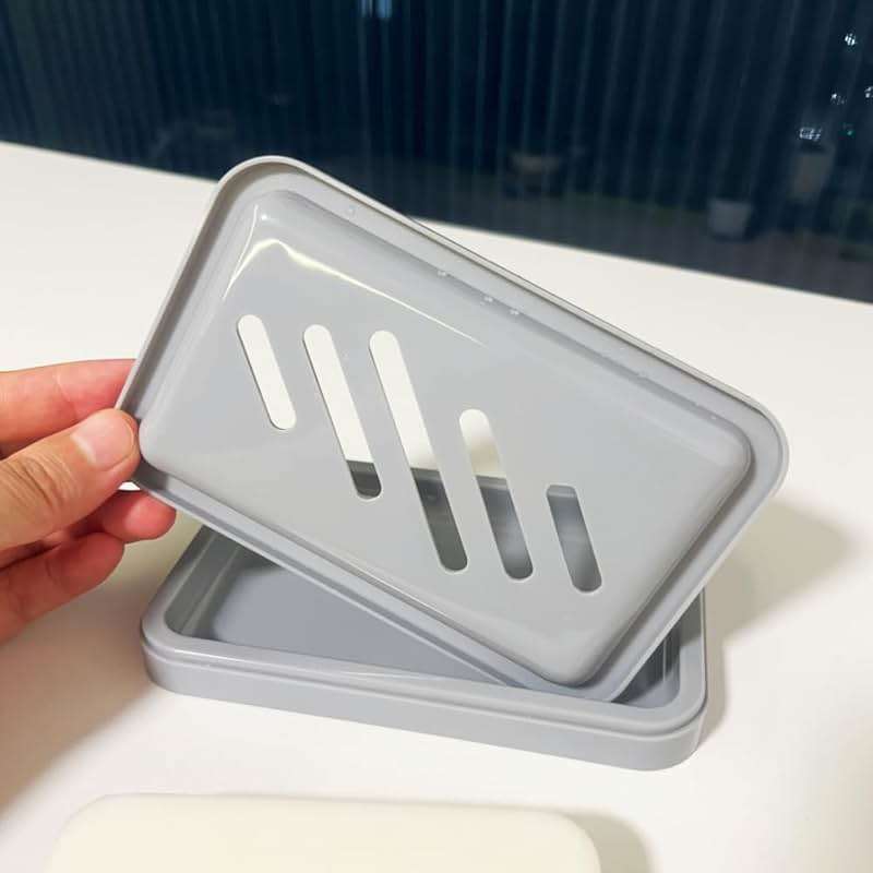 2PCS Grey Soap Holders, Premium Plastic Bamboo Dish, Soap Dishes | Easy Clean, Premium Soap Dishes and Saver for Shower, Bar Soap, Bathroom, Kitchen Sink, Bath tub, Sponge, Extend Soap Life - Image 6