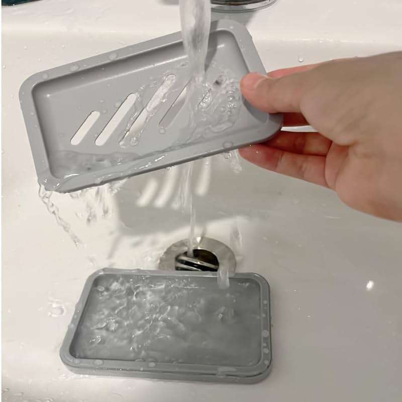 2PCS Grey Soap Holders, Premium Plastic Bamboo Dish, Soap Dishes | Easy Clean, Premium Soap Dishes and Saver for Shower, Bar Soap, Bathroom, Kitchen Sink, Bath tub, Sponge, Extend Soap Life - Image 7