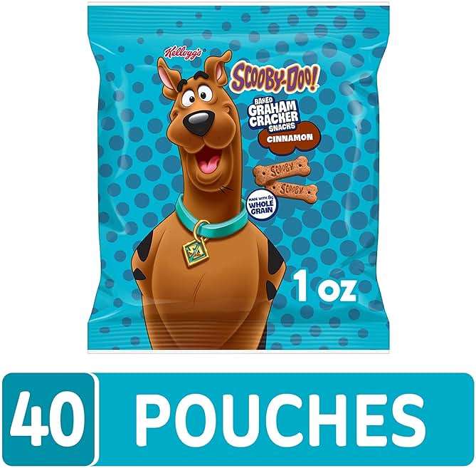Kellogg's Scooby-Doo! Graham Cracker Snacks, Cinnamon, Made with Whole Grain, (1 Oz Bag), 40 Bags - Image 3