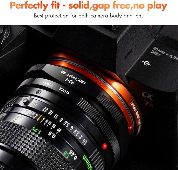 K&F CONCEPT FD to E Mount Lens Mount Adapter Plus, Manual FD FL Lens Adapter with Matting Varnish Design Compatible with Sony E Mount Cameras - Image 3