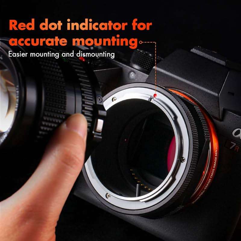 K&F CONCEPT FD to E Mount Lens Mount Adapter Plus, Manual FD FL Lens Adapter with Matting Varnish Design Compatible with Sony E Mount Cameras - Image 4