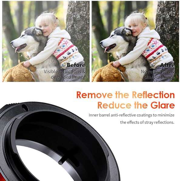 K&F CONCEPT FD to E Mount Lens Mount Adapter Plus, Manual FD FL Lens Adapter with Matting Varnish Design Compatible with Sony E Mount Cameras - Image 5