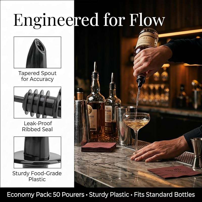 Hedume 50 Pack Bottle Pourers, Free Flow Pourers, Liquor Bottle Pourer Perfect for Pubs, Clubs, Restaurants, Bars, Coffee Shops and Diners - Image 6