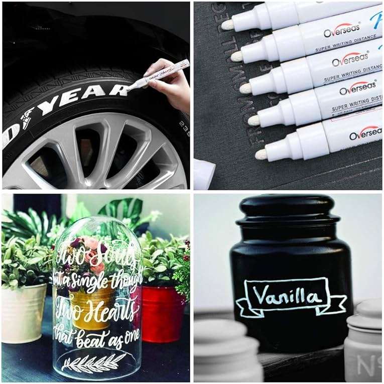 Lesun Overseas White Paint Pens, 12 Pack Waterproof Oil-Based Paint Pen Set, Quick Dry and Permanent, Markers for Rock, Stone, Ceramic, Wood, Fabric, Plastic, Canvas, Glass, Mugs, Tires - Image 3