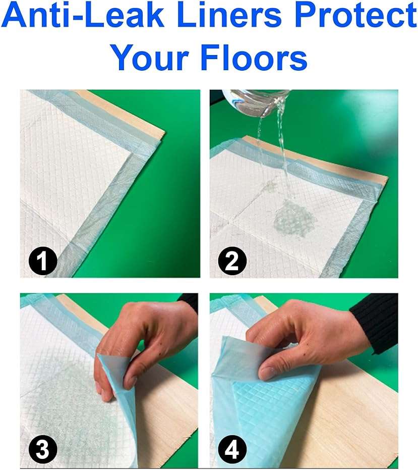 (100 Pads) CalPalmy Ultra Absorbency Pet Toilet Training Pads 18" x 13" Moisture Locking Technology Turns Liquid into Gel - Perfect for Rabbits and Guinea Pigs - Image 4