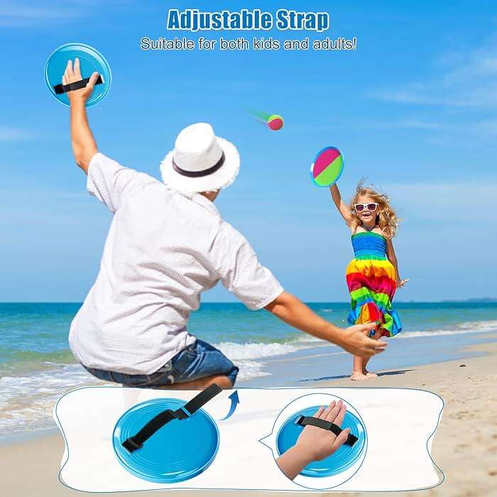 Aywewii Toss and Catch Ball Set Game Kids Outdoor Toys for Beach Pool Yard, Birthday Gift for Boy Girl Ages 3 4 5 6 7 8-12 Year Old, Outside Family Party Camping Games, 6 Paddles 3 Balls & Carry Bag - Image 2