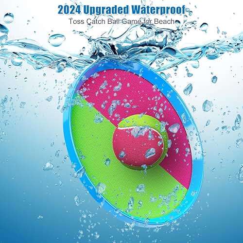 Aywewii Toss and Catch Ball Set Game Kids Outdoor Toys for Beach Pool Yard, Birthday Gift for Boy Girl Ages 3 4 5 6 7 8-12 Year Old, Outside Family Party Camping Games, 6 Paddles 3 Balls & Carry Bag - Image 4