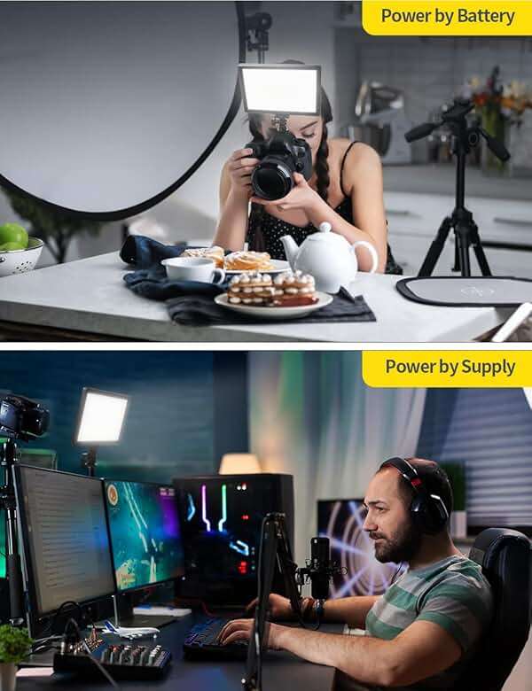RALENO 9" LED Video Light Panel, 2500K-6500K Camera Light for Video Conference Recording with 4000mAh Battery Type-C USB Ports, CRI>95 Photo Lights for Outdoor Photography Live Streaming Zoom Call - Image 7