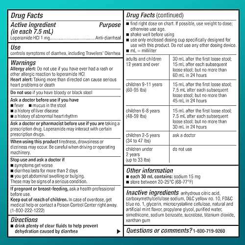 Amazon Basic Care Loperamide Hydrochloride Oral Solution, 1 mg per 7.5 ml, Anti-Diarrheal Medicine, Anti-Diarrhea Medicine For Kids and Adults 12 Years and Over, Mint, 8 Fluid Ounces (Pack of 1) - Image 6