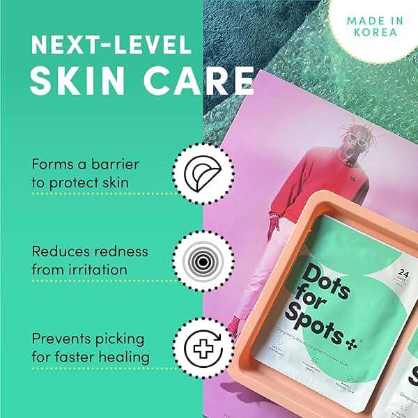 Dots for Spots Pimple Patches For Face - Fast Acting, Translucent Hydrocolloid Zit Patches that Unclog Pores Korean Skin Care - Vegan, Cruelty Free - (60 count) - Image 4