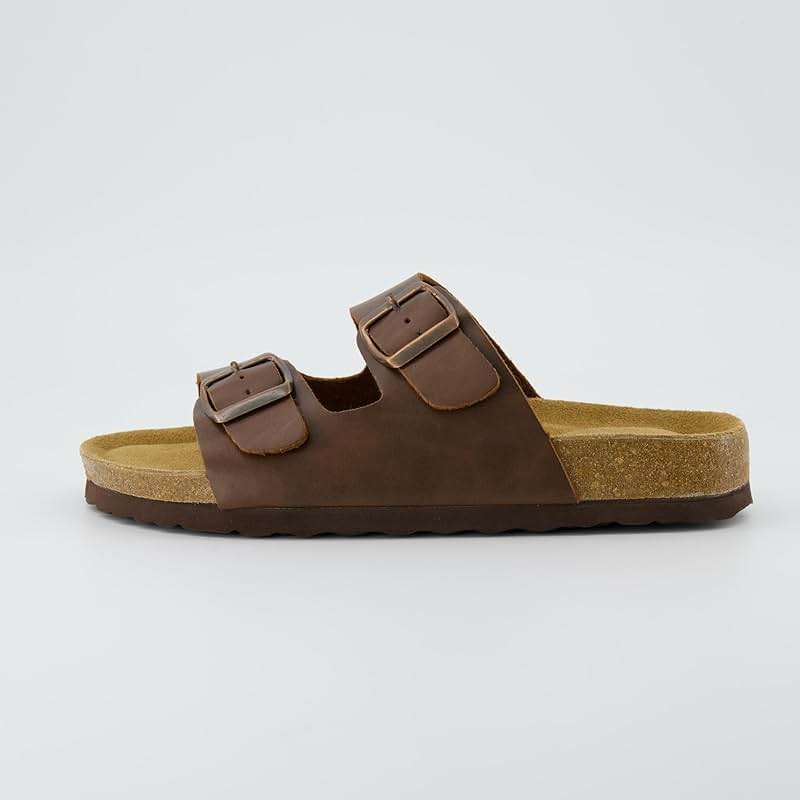 CUSHIONAIRE Lane Cork Footbed Womens Sandals Comfortable Double Buckle Slip On Sandals for Women with Arch Support and Classic Two Strap Design - Image 8
