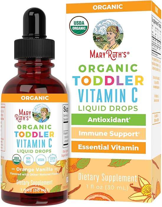 MARYRUTH'S Organic Toddler Vitamin C Drops for Immunity | Ages 1-3 Years | 15 mg Per Serving | Vitamin C for Immune Support & Overall Health | Vegan | Sugar Free | Gluten Free | Non-GMO | 30 Servings - Image 1