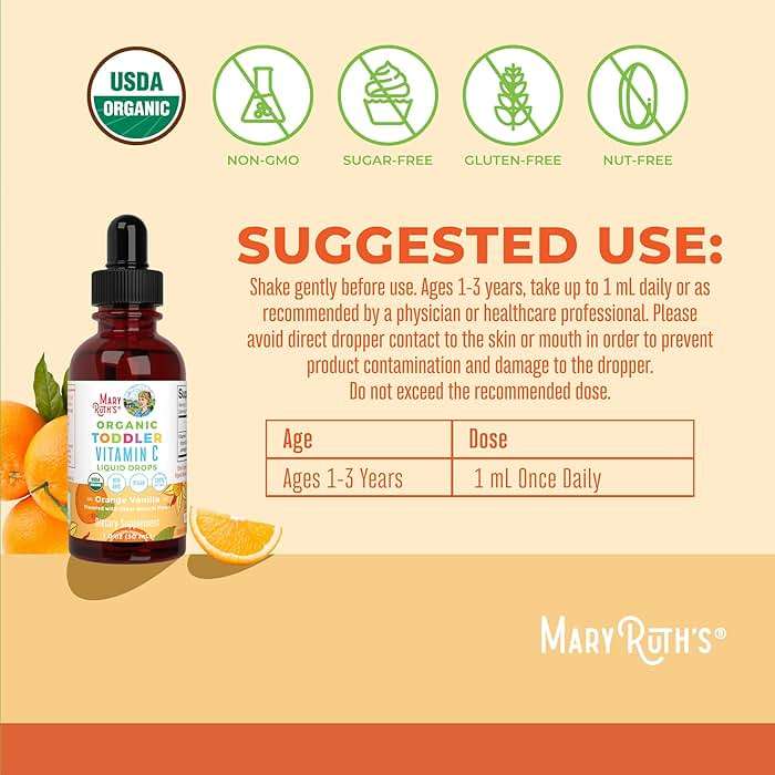 MARYRUTH'S Organic Toddler Vitamin C Drops for Immunity | Ages 1-3 Years | 15 mg Per Serving | Vitamin C for Immune Support & Overall Health | Vegan | Sugar Free | Gluten Free | Non-GMO | 30 Servings - Image 3