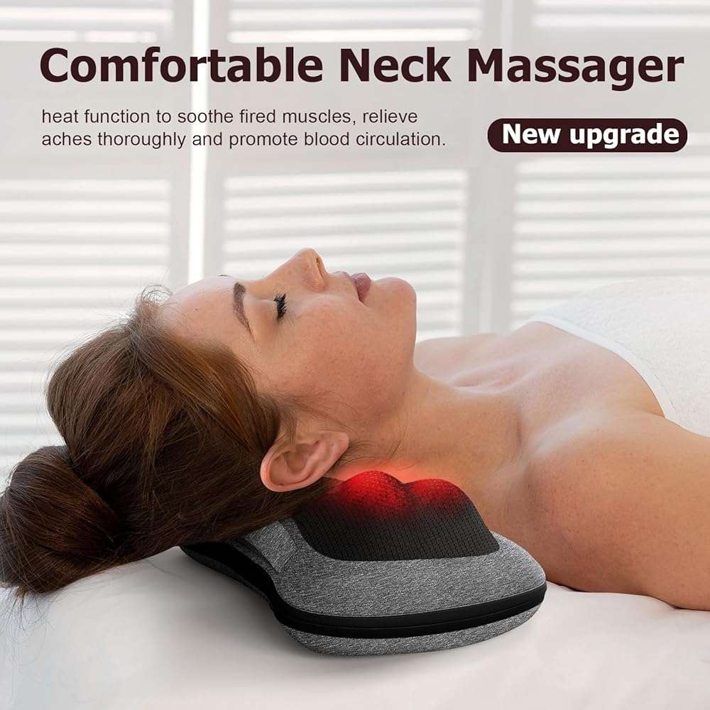 VIKTOR JURGEN Fathers Day Dad Gifts, Shiatsu Back Massager with Heat – Deep Tissue Massage for Neck, Shoulder, Back Pain Relief, Electric Kneading 3D Massage Pillow Gifts for Men Women Mom, Christmas - Image 2