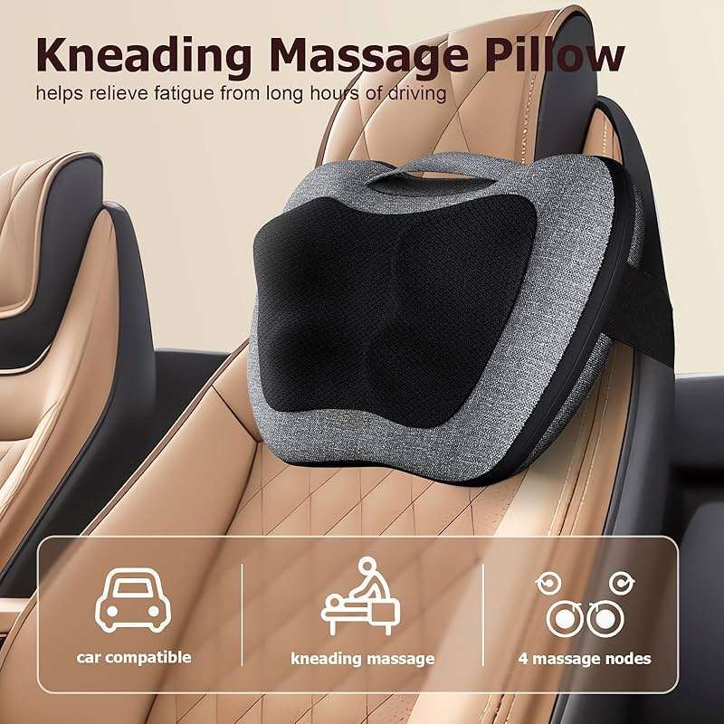 VIKTOR JURGEN Fathers Day Dad Gifts, Shiatsu Back Massager with Heat – Deep Tissue Massage for Neck, Shoulder, Back Pain Relief, Electric Kneading 3D Massage Pillow Gifts for Men Women Mom, Christmas - Image 4