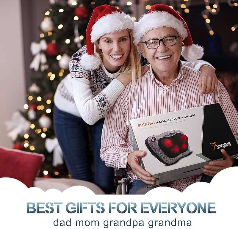 VIKTOR JURGEN Fathers Day Dad Gifts, Shiatsu Back Massager with Heat – Deep Tissue Massage for Neck, Shoulder, Back Pain Relief, Electric Kneading 3D Massage Pillow Gifts for Men Women Mom, Christmas - Image 7