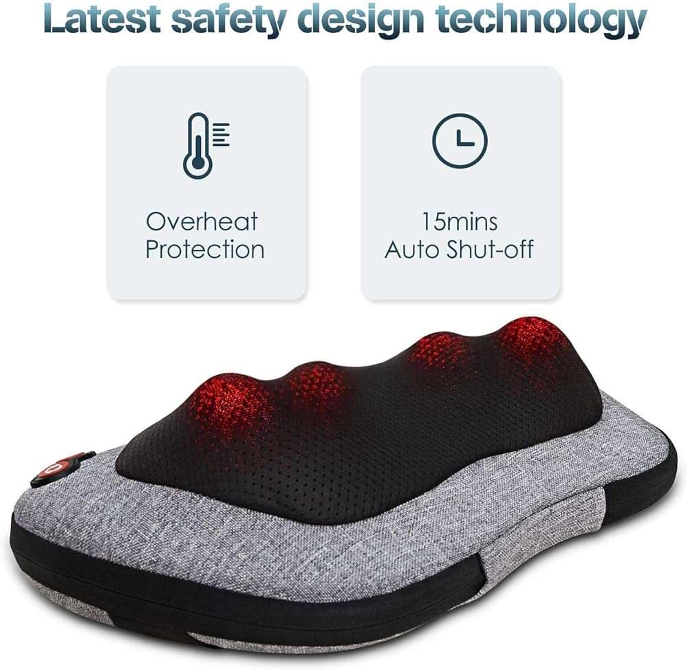 VIKTOR JURGEN Fathers Day Dad Gifts, Shiatsu Back Massager with Heat – Deep Tissue Massage for Neck, Shoulder, Back Pain Relief, Electric Kneading 3D Massage Pillow Gifts for Men Women Mom, Christmas - Image 8