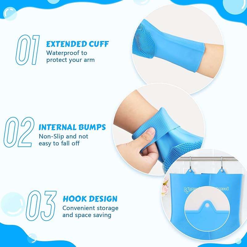 Pecute Silicone Pet Grooming Gloves for Washing Cats Dogs Bath Brush | 3,000 soft bristles, Gentle massage & deshedding, Dishwasher safe, For large/thick coats, Home/car cleaning - Image 7