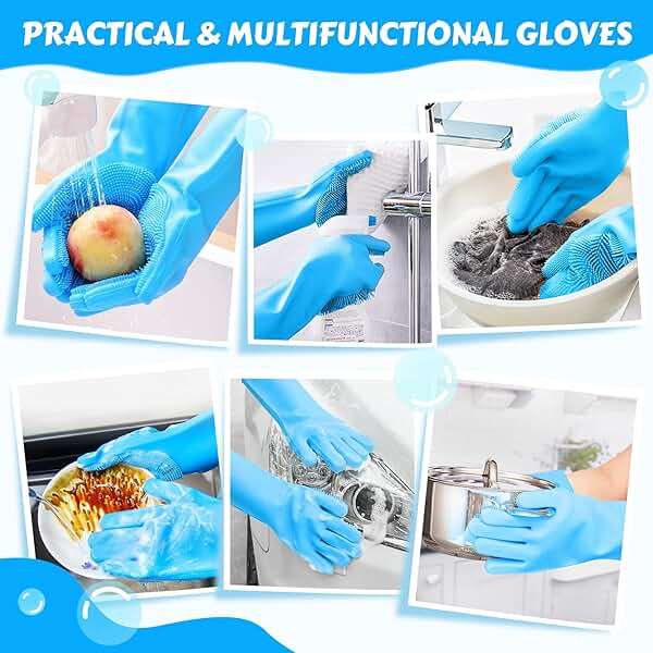 Pecute Silicone Pet Grooming Gloves for Washing Cats Dogs Bath Brush | 3,000 soft bristles, Gentle massage & deshedding, Dishwasher safe, For large/thick coats, Home/car cleaning - Image 8