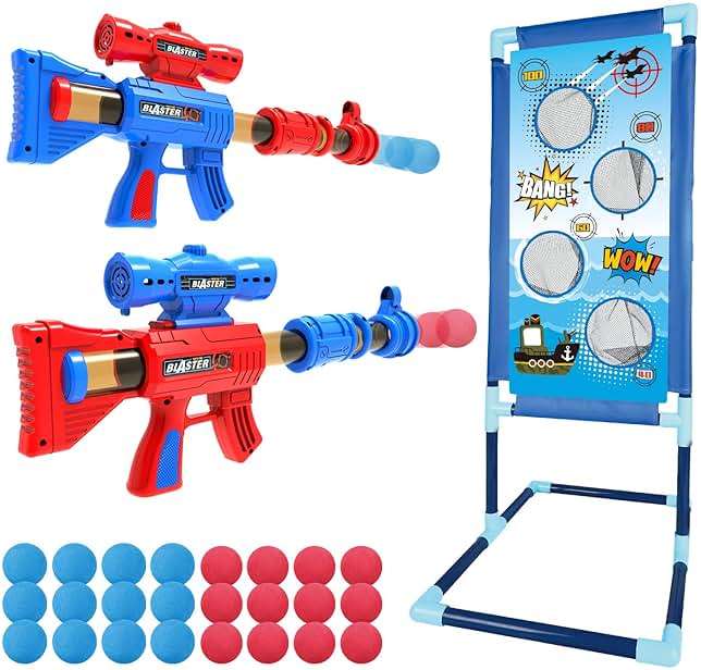 YEEBAY Target Game Set for Age 6, 7, 8,9,10+ Year Old Kids, Boys, Active Play Game with Soft Foam Balls and Scoring Target - Image 1