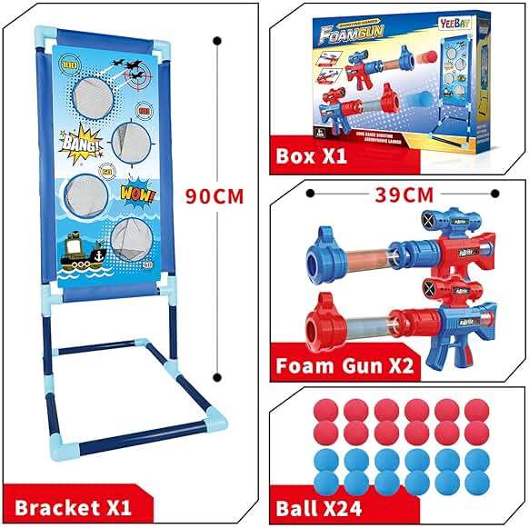 YEEBAY Target Game Set for Age 6, 7, 8,9,10+ Year Old Kids, Boys, Active Play Game with Soft Foam Balls and Scoring Target - Image 7