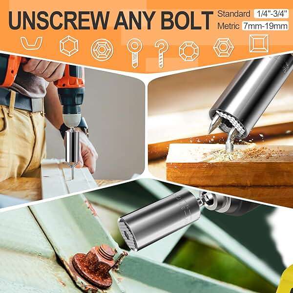 Fathers Day Dad Gifts from Daughter Son Wife Super Universal Socket Tools Gifts for Men, Grip Set with Power Drill Adapter Cool Stuff Gadgets Present Ideas Gifts for Dad Husband Him Grandpa Step Dad - Image 2