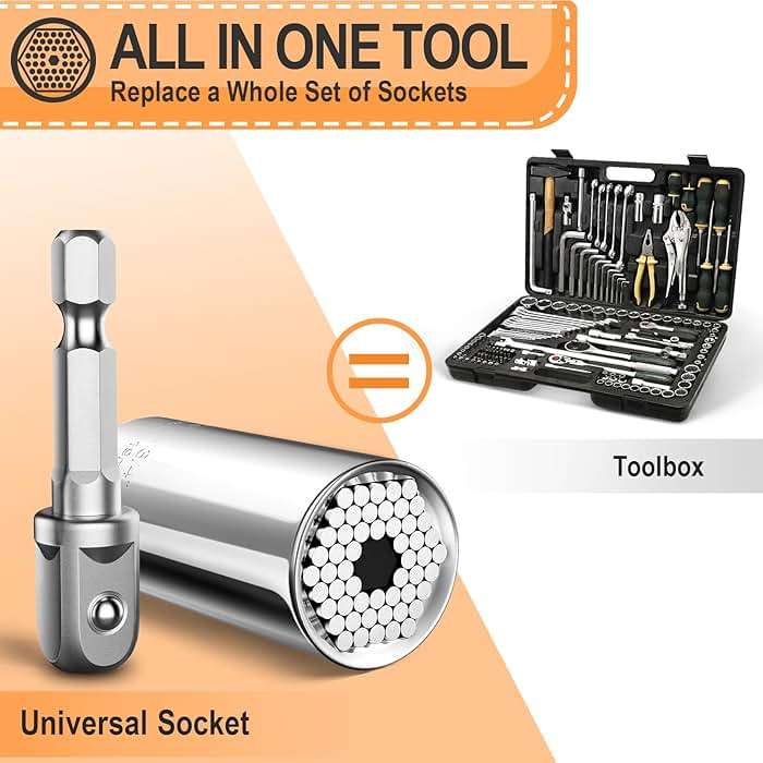 Fathers Day Dad Gifts from Daughter Son Wife Super Universal Socket Tools Gifts for Men, Grip Set with Power Drill Adapter Cool Stuff Gadgets Present Ideas Gifts for Dad Husband Him Grandpa Step Dad - Image 7