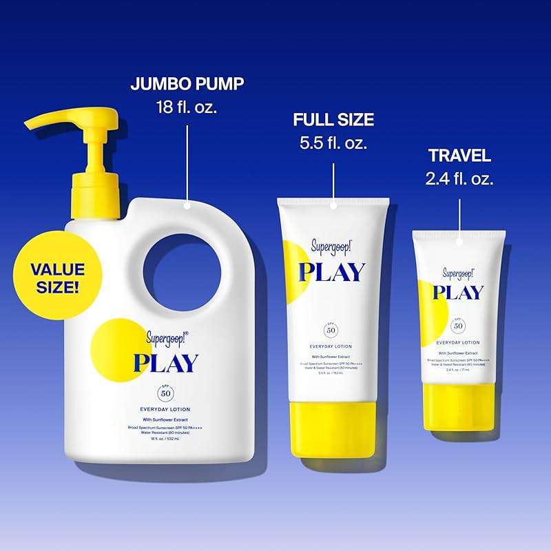 Supergoop! PLAY Everyday Lotion - Broad Spectrum Body & Face Sunscreen - Great for Active Days - Fast Absorbing, Water & Sweat Resistant - Image 7