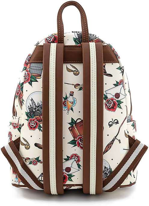 Loungefly Harry Potter Tattoo Art Cream Color Womens Double Strap Shoulder Bag Purse - Image 2