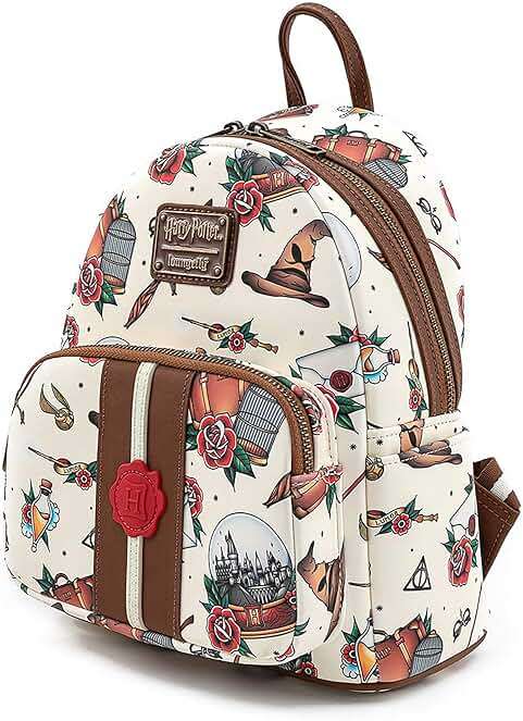 Loungefly Harry Potter Tattoo Art Cream Color Womens Double Strap Shoulder Bag Purse - Image 3