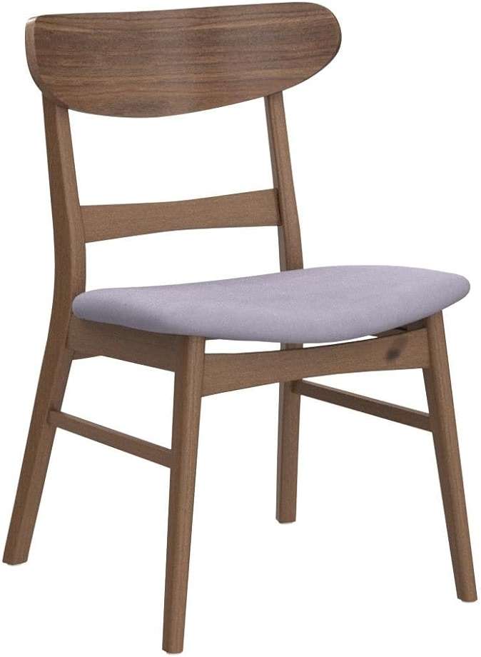 Christopher Knight Home Frances Mid-Century Modern Dining Chairs (Set of 4), 100% Polyester and Rubber Wood, Dark Gray, Walnut - Image 6