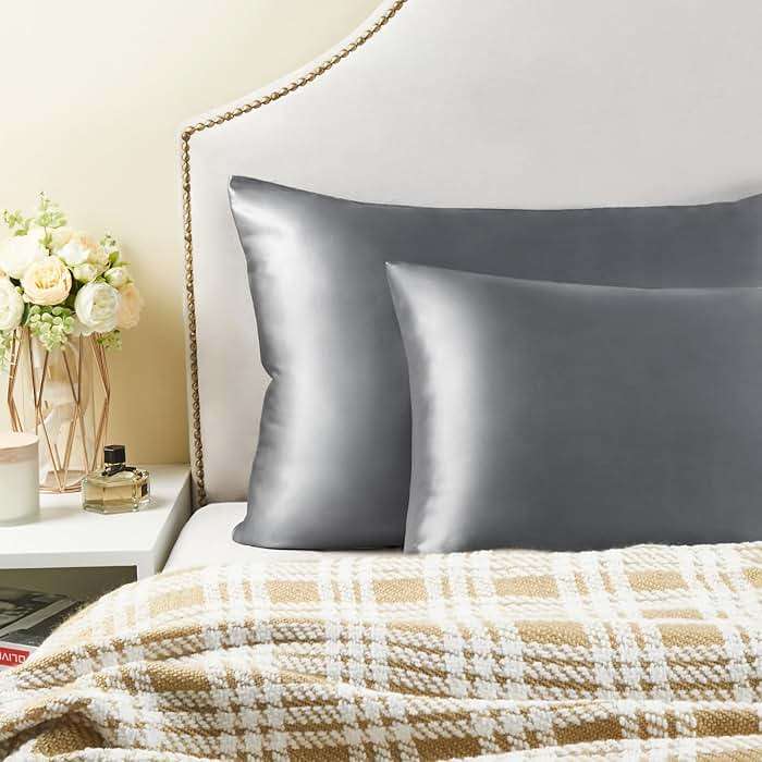 BEDELITE Satin Pillowcase for Hair and Skin, Super Soft and Cooling Similar to Silk Pillow Cases 2 Pack with Envelope Closure, Gift for Women Men(20"x30" Queen Size, Dark Grey) - Image 7