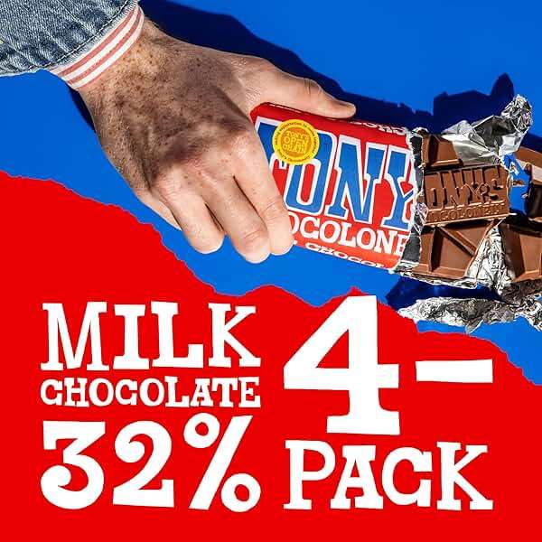 Tony’s Chocolonely Belgian Milk Chocolate Candy Bar, Pure Chocolate Bars for Snacks, Party Favors, Gifts, or Gift Basket, 32% Cacao, Made From Quality Fairtrade Cocoa, 4 Bars, 6.35 Oz Each - Image 5