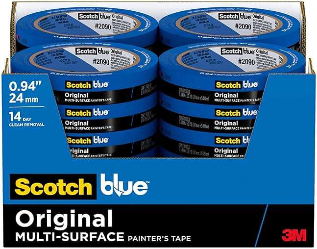 ScotchBlue Original Multi-Surface Painters Tape, 1 Inch Wide (0.94 in. x 60 Yds), 24 Rolls, Blue Paint Tape Protects Surfaces and Removes Easily, Masking Tape for Indoor and Outdoor Use (2090-24EC) - Image 1