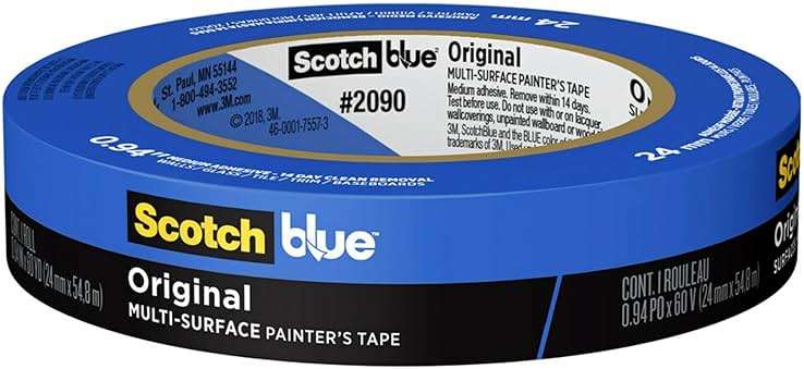 ScotchBlue Original Multi-Surface Painters Tape, 1 Inch Wide (0.94 in. x 60 Yds), 24 Rolls, Blue Paint Tape Protects Surfaces and Removes Easily, Masking Tape for Indoor and Outdoor Use (2090-24EC) - Image 3