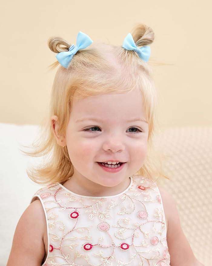40PCS 2 Inches Baby Girls Hair Bows Ties Mini Boutique Elastic Hair Rubber Ribbon Hair Band Accessories for Kids Toddlers Infants (40 PCS), Multi-colored - Image 4