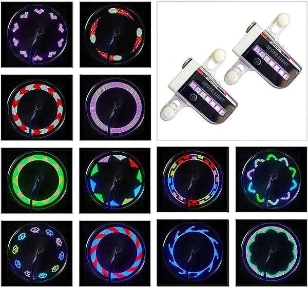 Bike Wheel Lights (2 Pack) - Waterproof LED Bicycle Spoke Tire Lights - 30 Different Patterns Change - Bike Accessories - Black - Image 2