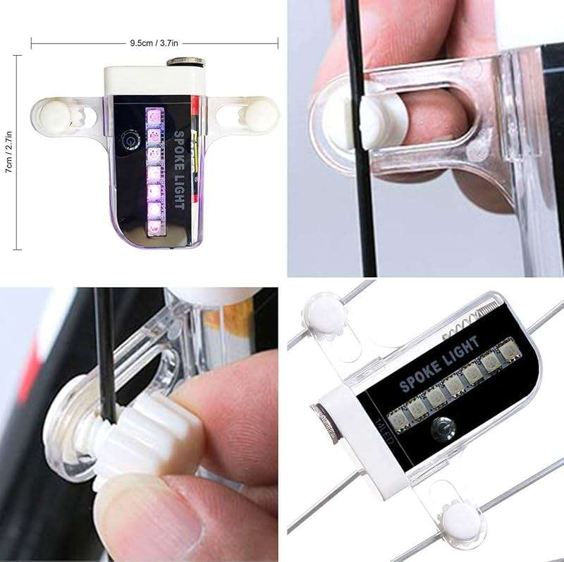 Bike Wheel Lights (2 Pack) - Waterproof LED Bicycle Spoke Tire Lights - 30 Different Patterns Change - Bike Accessories - Black - Image 3