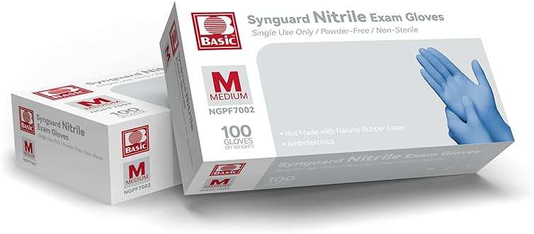Basic Medical Blue Nitrile Exam Gloves - Latex-Free & Powder-Free - NGPF 7002 (Case of 1,000), Medium - Image 2