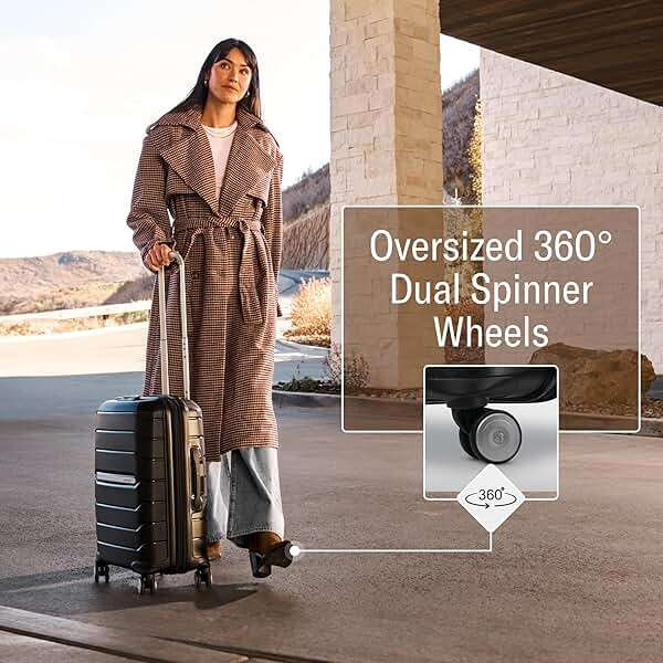Samsonite Freeform Large Checked Luggage with Dual 360° Spinner Wheels - TSA Lock, Airline-Approved - Lightweight Durable Polypropylene Expandable Hardshell - Pink Rose - Image 3
