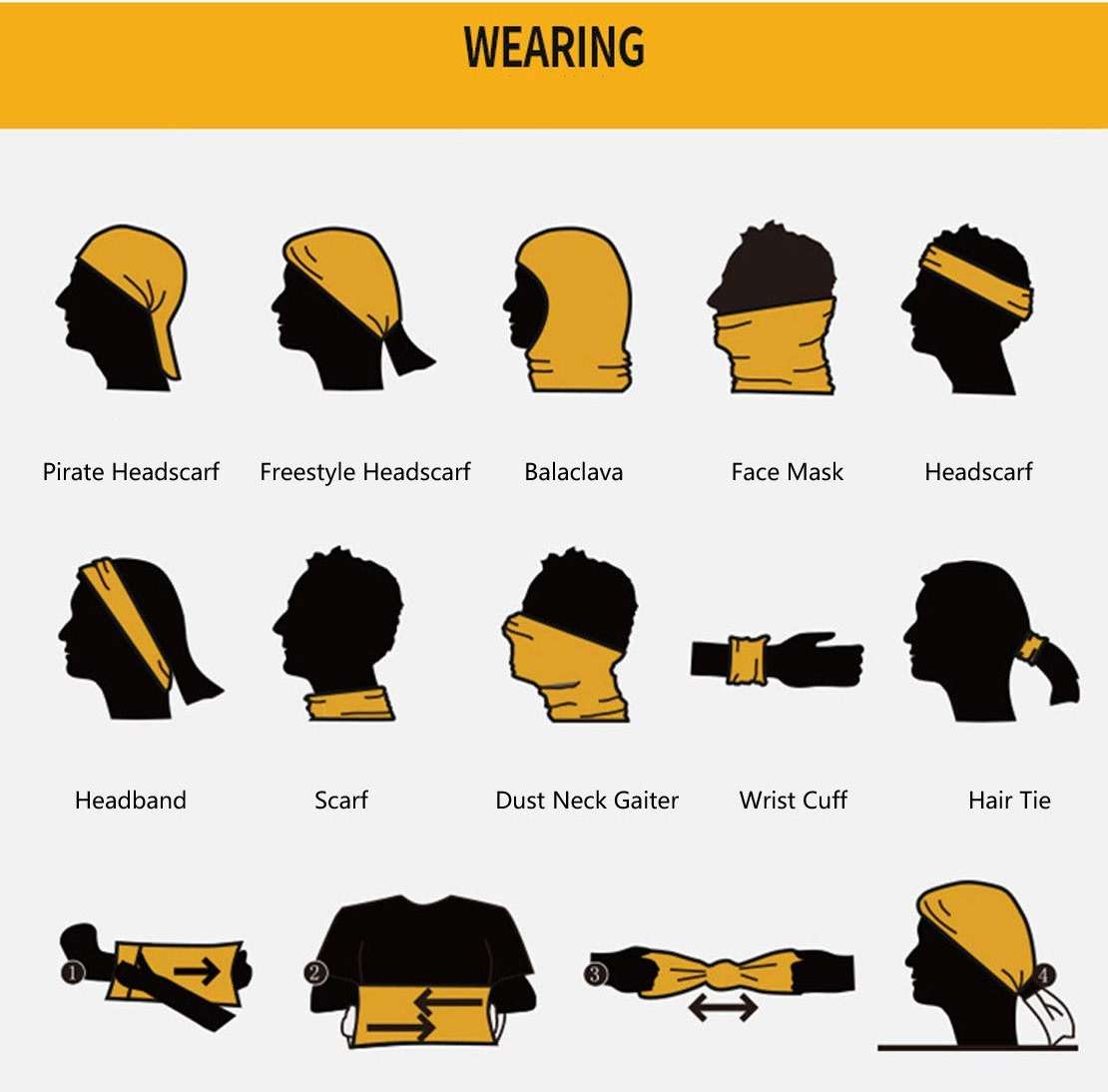 Leamekor UV Face Cover Neck Gaiter Mask Dust Protection Magic Scarf Wind Bandana Balaclava for Summer Running Fishing 4 PCS - Image 3