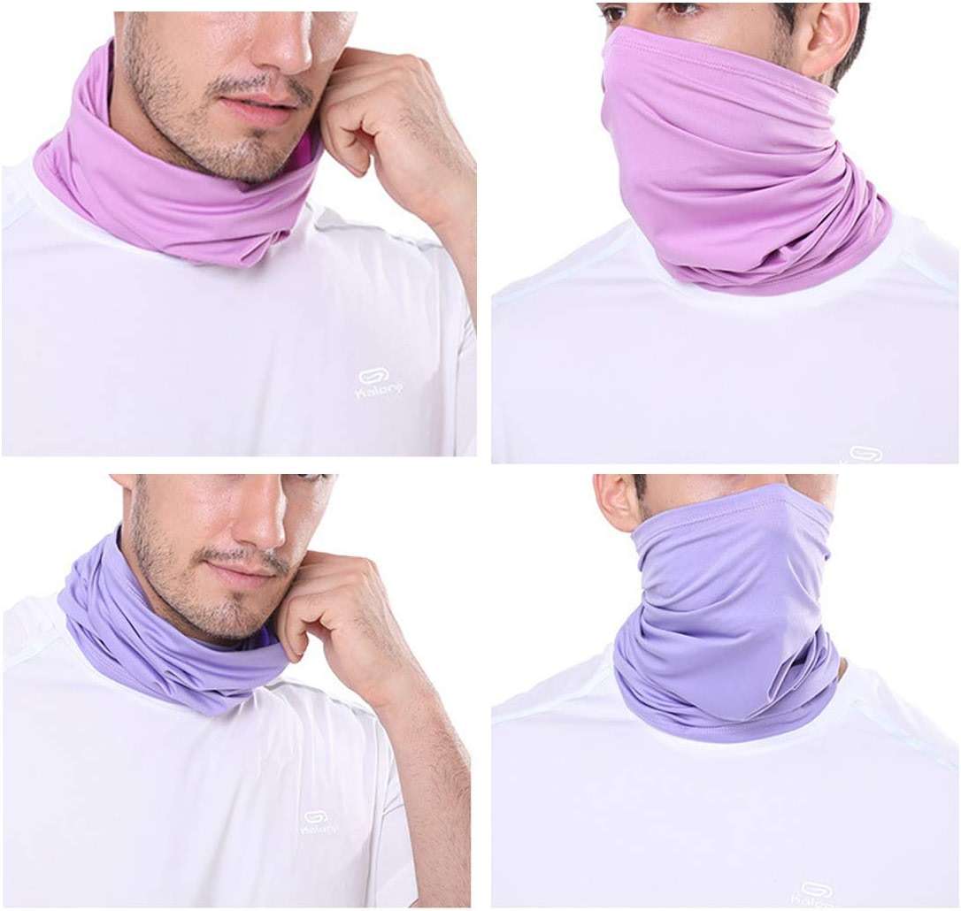 Leamekor UV Face Cover Neck Gaiter Mask Dust Protection Magic Scarf Wind Bandana Balaclava for Summer Running Fishing 4 PCS - Image 4