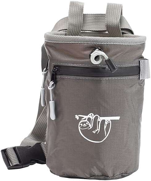 Chalk Bag for Rock Climbing, Climbing Chalk Bag for Bouldering with 2 Large Zipper Storage Pockets, Premium Gym Chalk Bag for Weightlifting, Great Gift and Rock Climbing Gear - Image 1