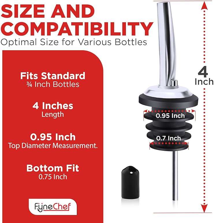 48 Pack Stainless Steel Bottle Pourers for Alcohol, Liquor, and Wine - Bar Accessories, Spouts for Bottles and Dispensers - Image 3